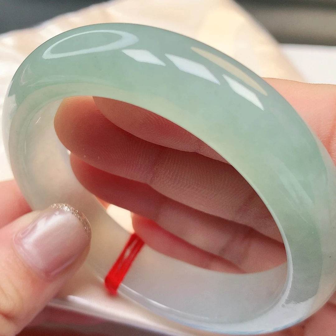 未镶嵌手镯翡翠缅甸纯天然A货翡翠冰透半山水毕业镯669