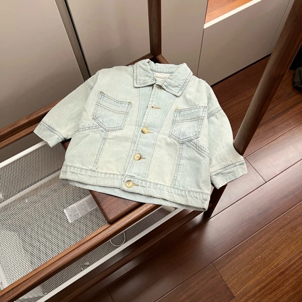【编号Q762】BR6460-06-儿童 明细翻领牛仔外套浅蓝色-BBBR