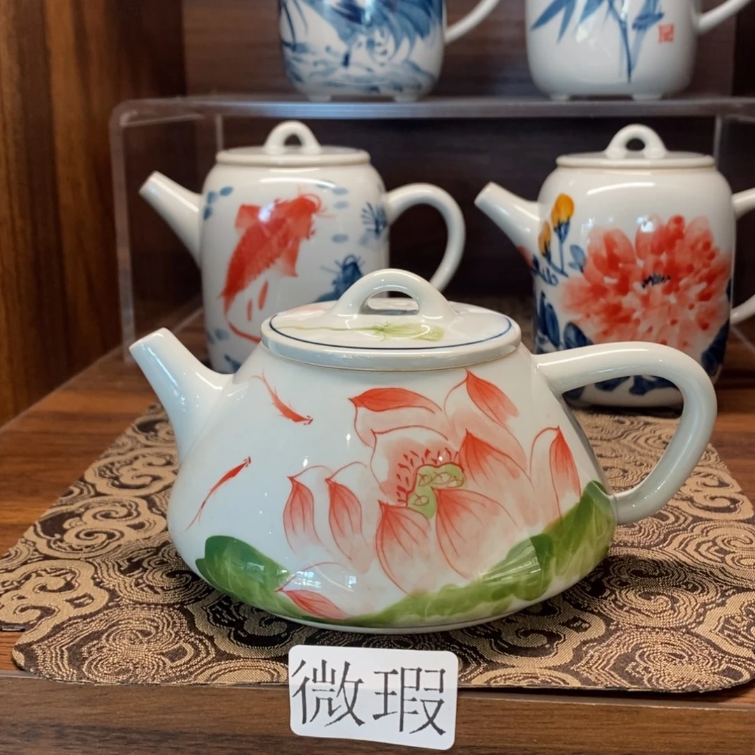 釉下彩老陶泥手工绘制