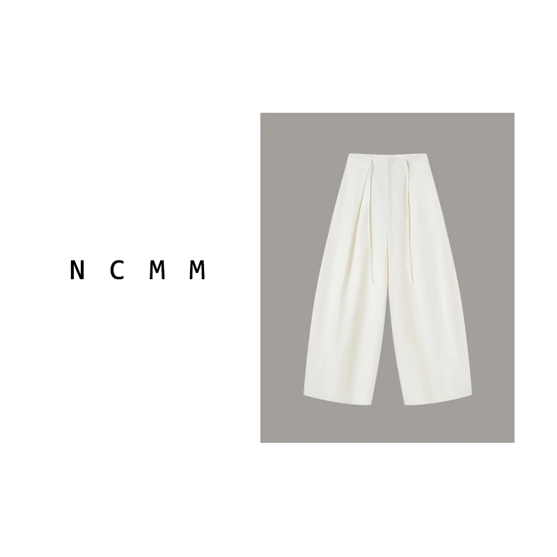 NCMM「枫」100棉成衣洗褪抽绳阔版休闲裤 C-8173