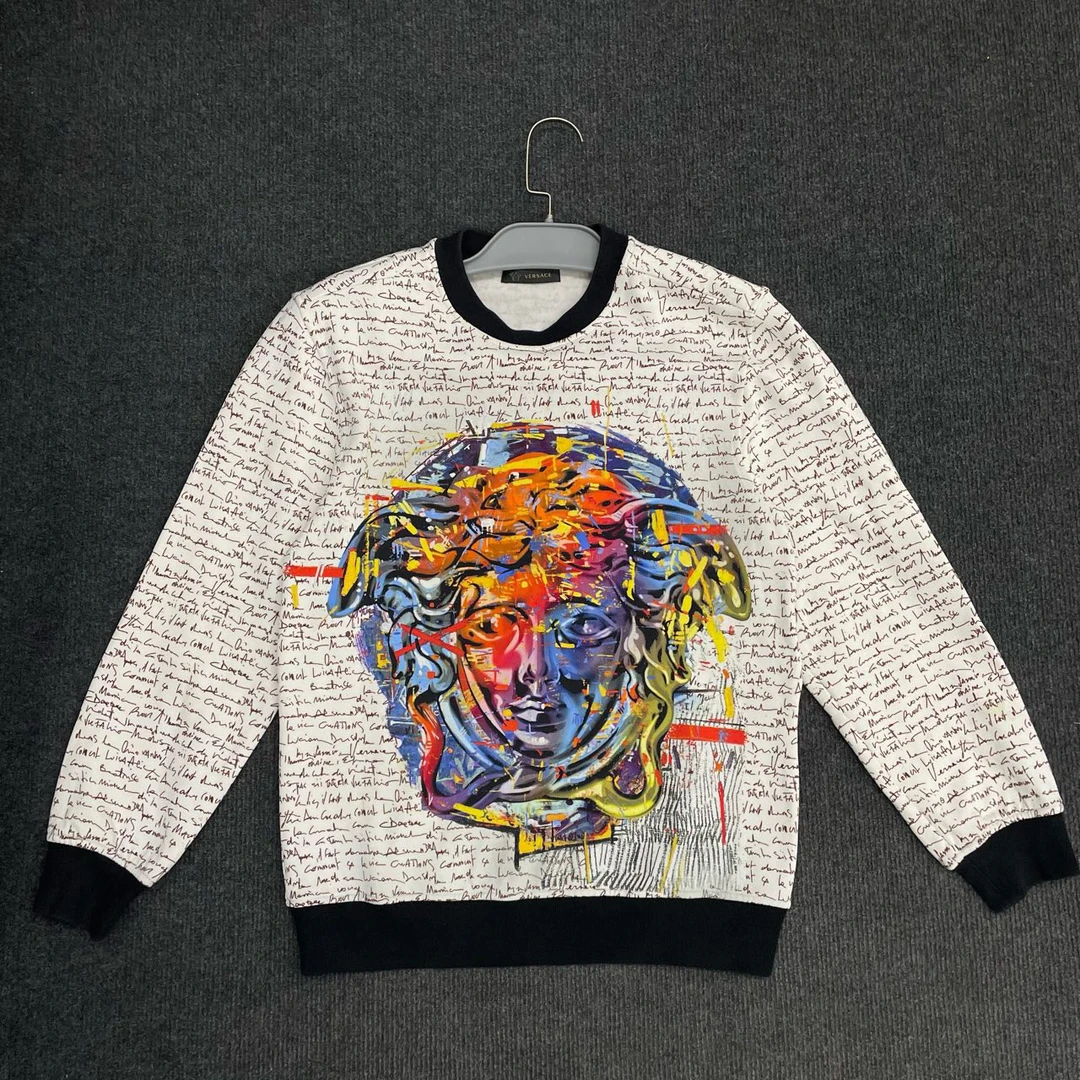 99新 VERSACE/范思哲 美杜莎涂鸦长袖卫衣/尺码XS