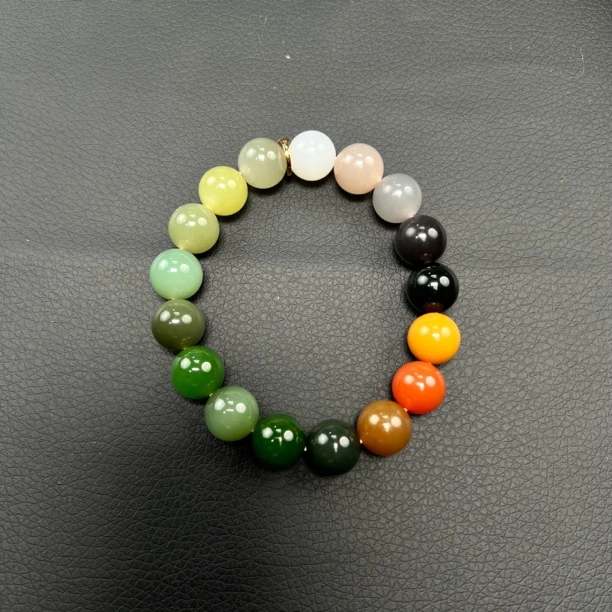 【玉道·出品】天然和田玉 12mm多宝圆珠手串 简单百搭