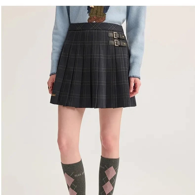 TeenieWeenie半身裙25秋时尚优雅高腰A字百褶短裙TTWH254901P