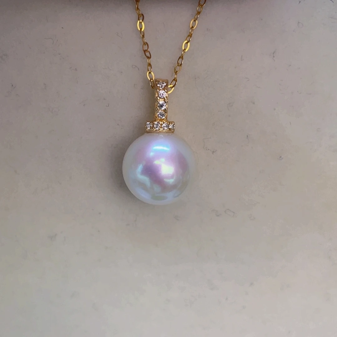 淡水珍珠银S925镶嵌吊坠(赠链)