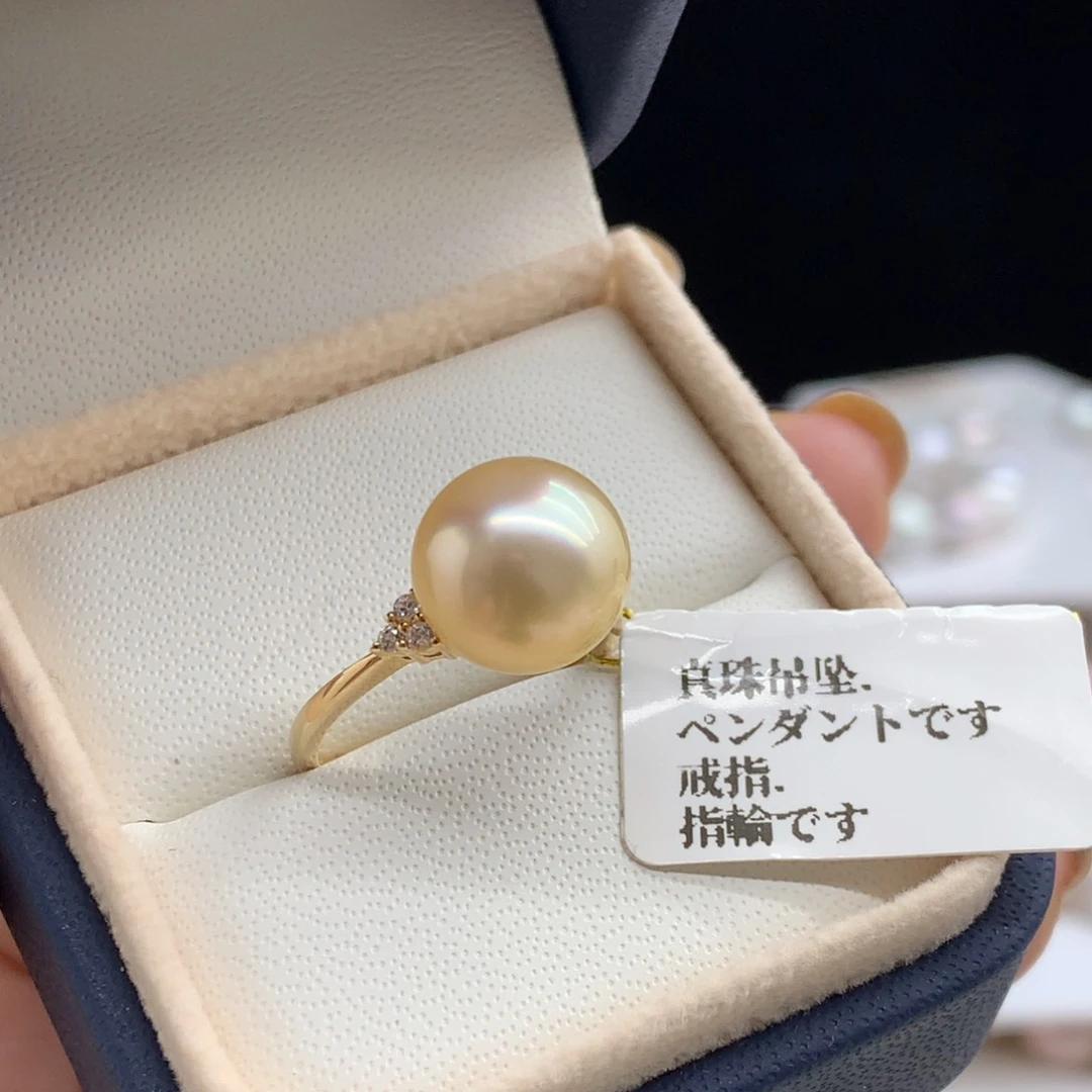 银S925镶嵌戒指淡水珍珠