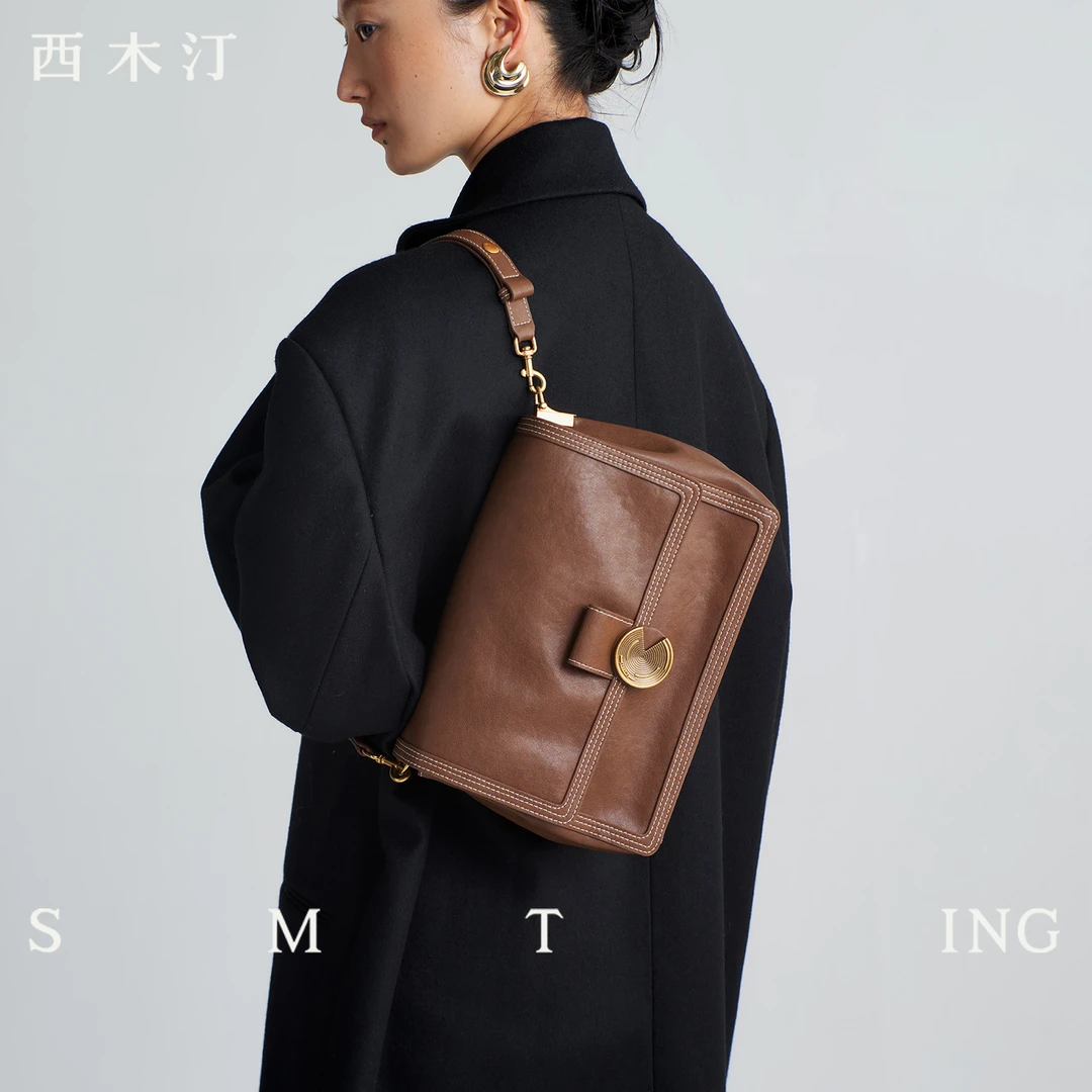 【西木汀】南来北往 小方包女2025新款经典牛皮单肩包设计感