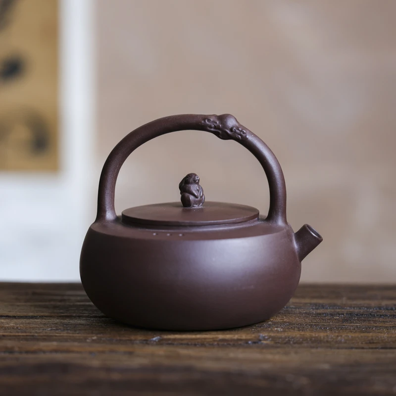 【亦缶】窑云望月提梁,紫泥茶壶480cc（窑云S0024）