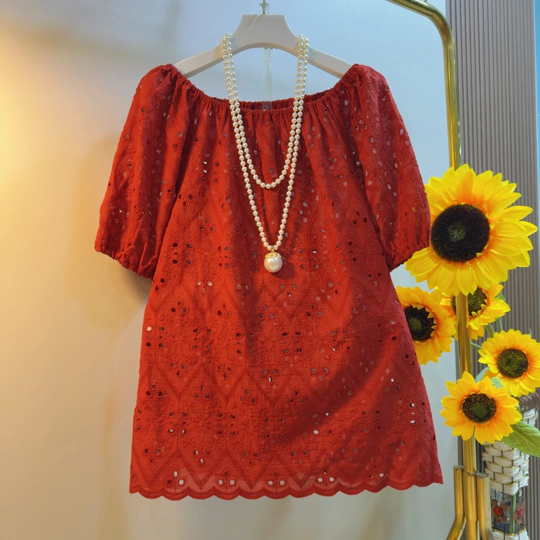 JX夏季新款镂空时尚大码上衣T恤