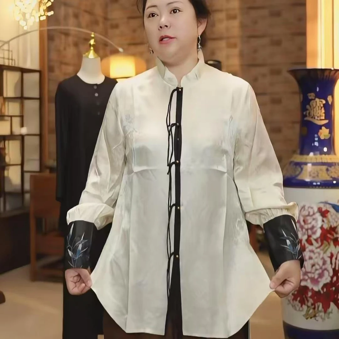 【春日福利】100桑蚕丝流苏条高货上衣衬衫气质