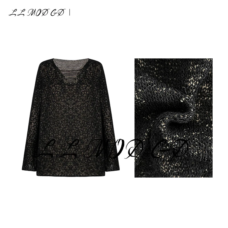 【周周】  | 2025春夏新款镂空V领宽松防晒针织衫 YL-250125