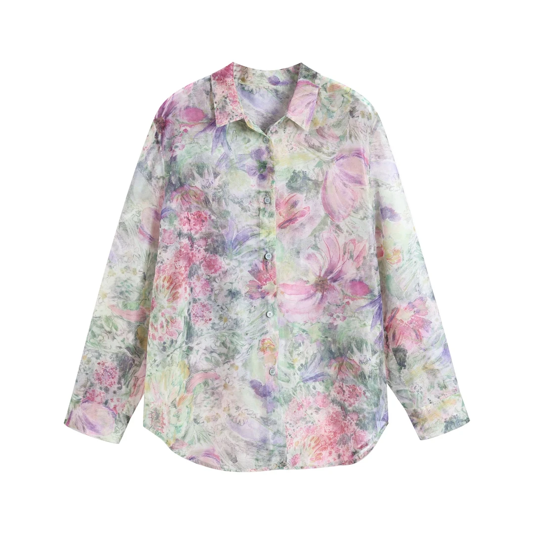 【江N订单】25夏新品真丝衬衫碎花桑蚕丝0552