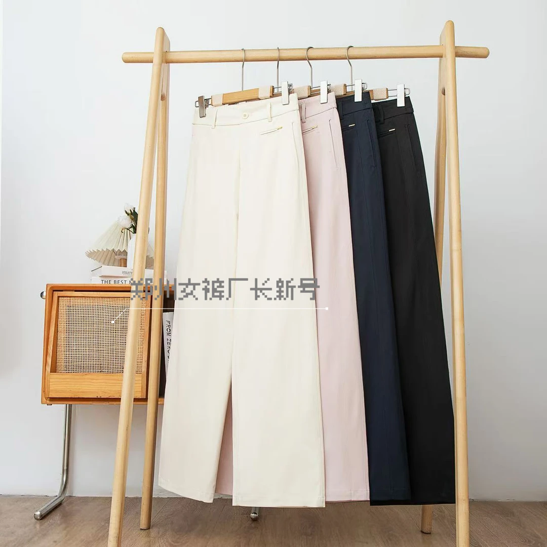 （莱赛尔纤维+绵羊毛）免熨烫舒柔特春季阔腿裤新款直筒女裤7002