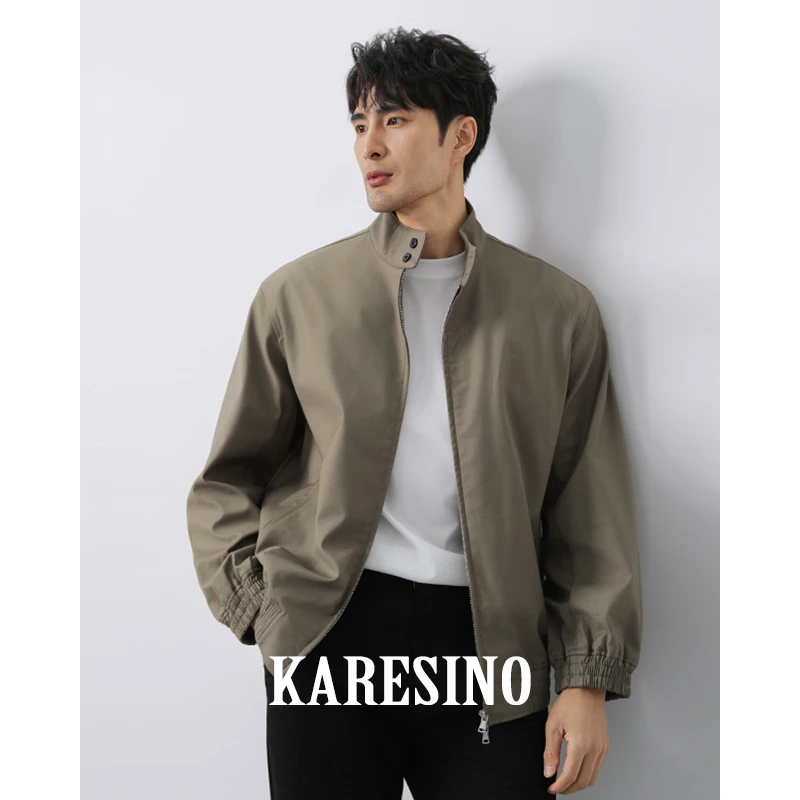 KARESINO哈灵顿G9立领休闲夹克男士新款商务抗皱简约夹克外套春秋