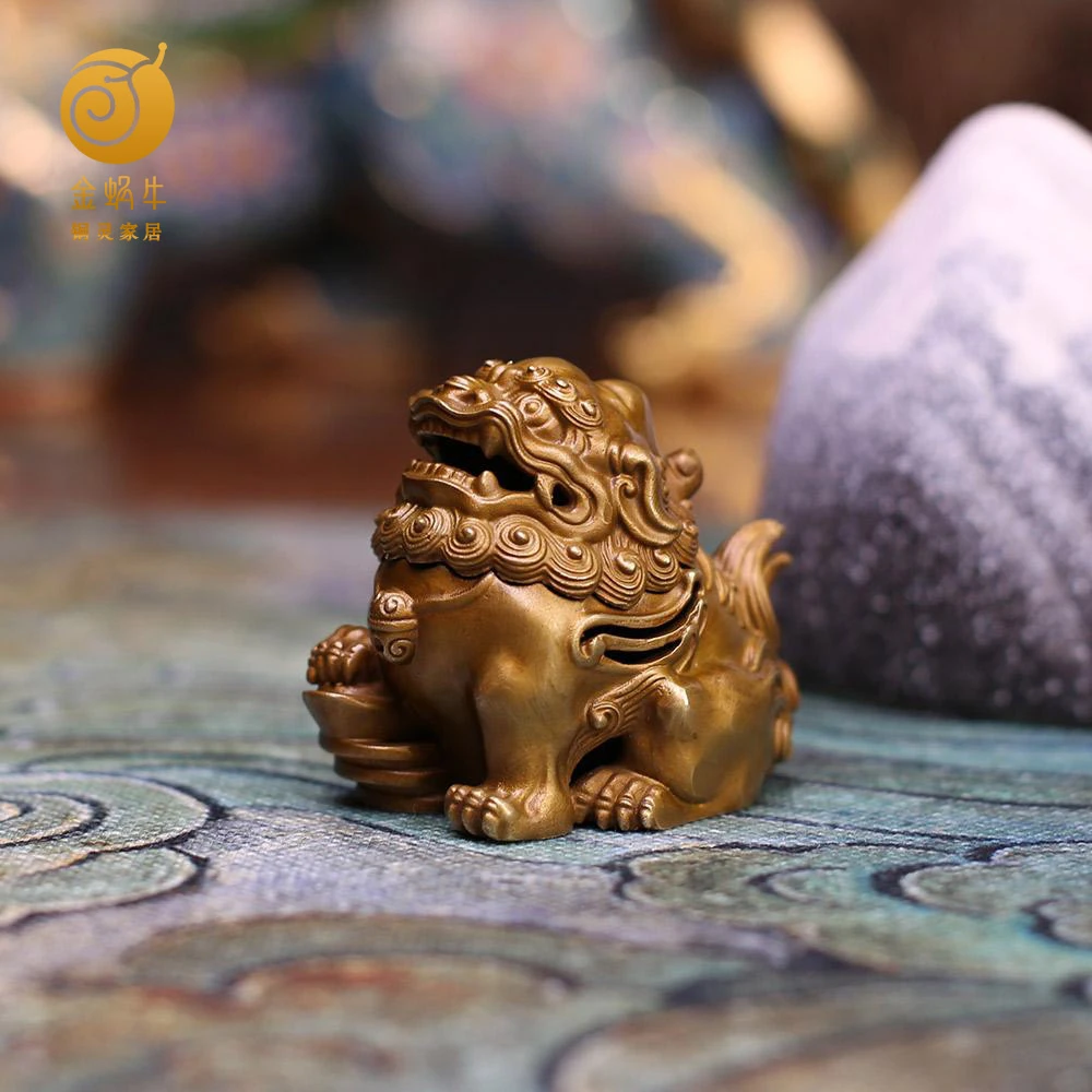 铜灵3#貔貅熏炉黄铜居家玄关办公室书房摆件礼品铜工艺品