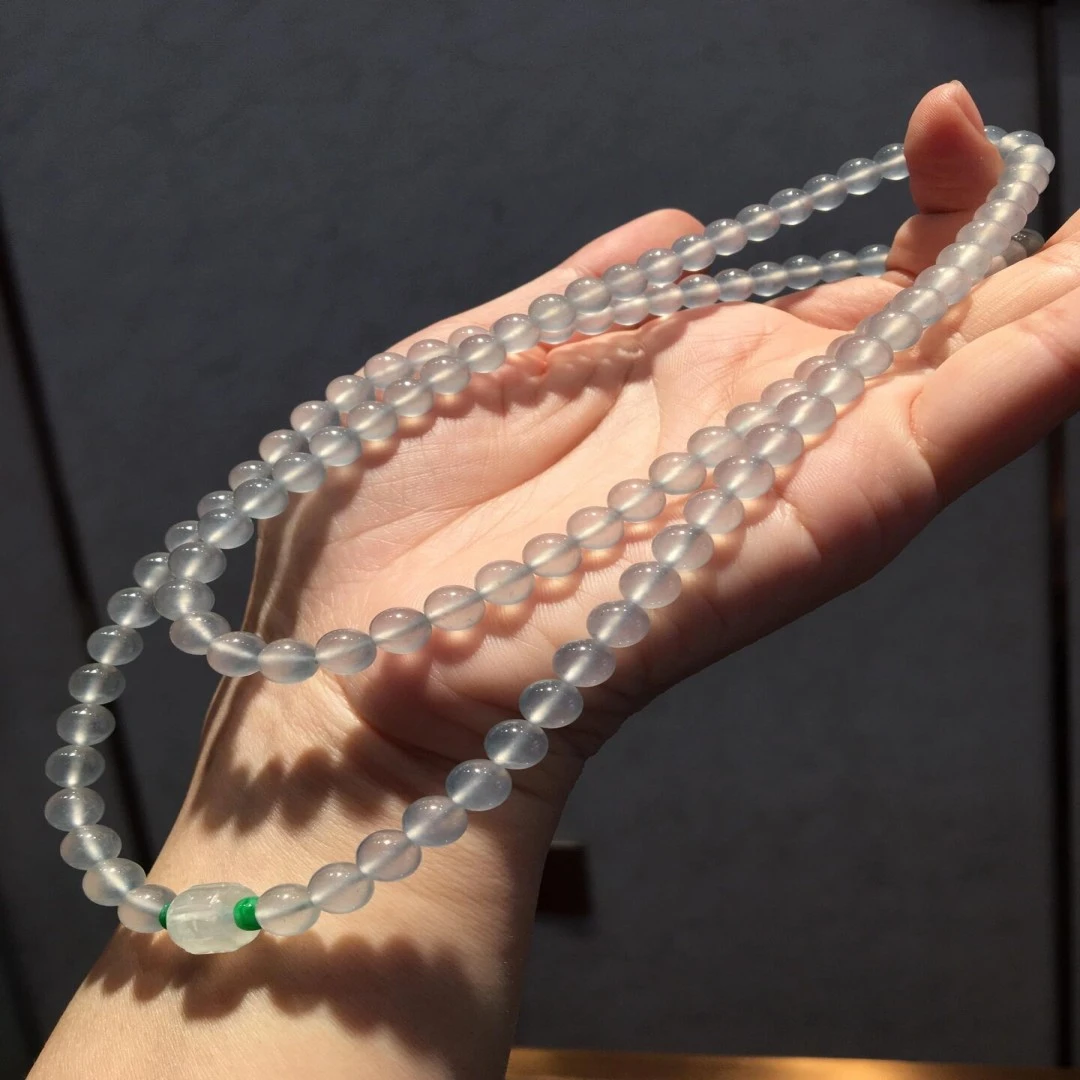 天然A货翡翠定制冰种珠串抛光等，直播选品