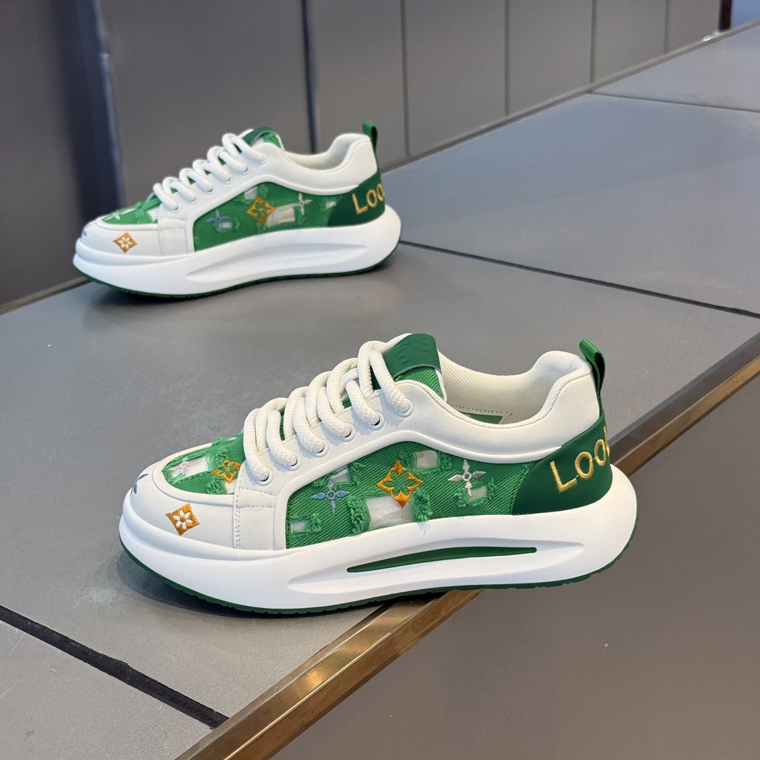 2025夏季新款舒适透气运动休闲鞋青少年厚底增高拼色百搭印花板鞋