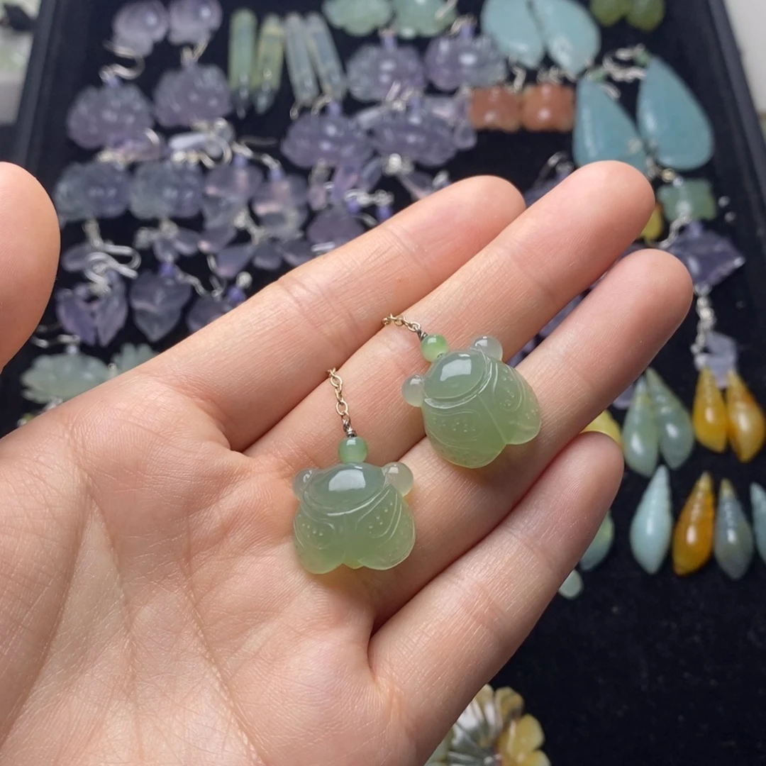 蛇纹石玉合金耳饰/颈饰