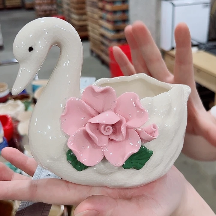 有孔.凑单10元陶瓷花盆发货！