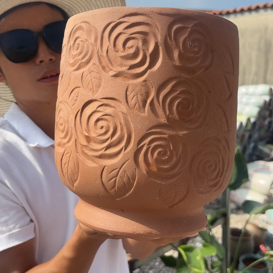 红陶玫瑰口径20高度23一个