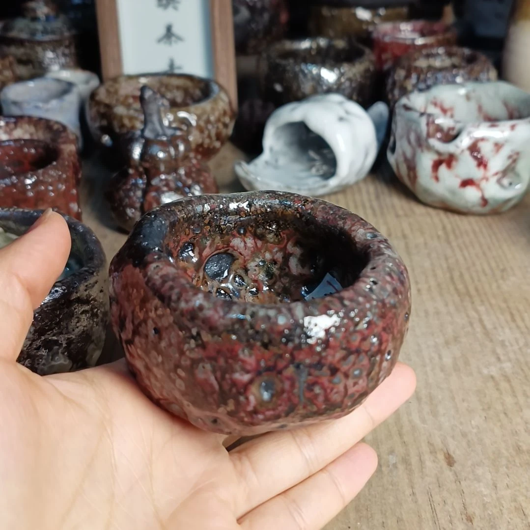 吉***岛种花瑕疵手捏主人杯