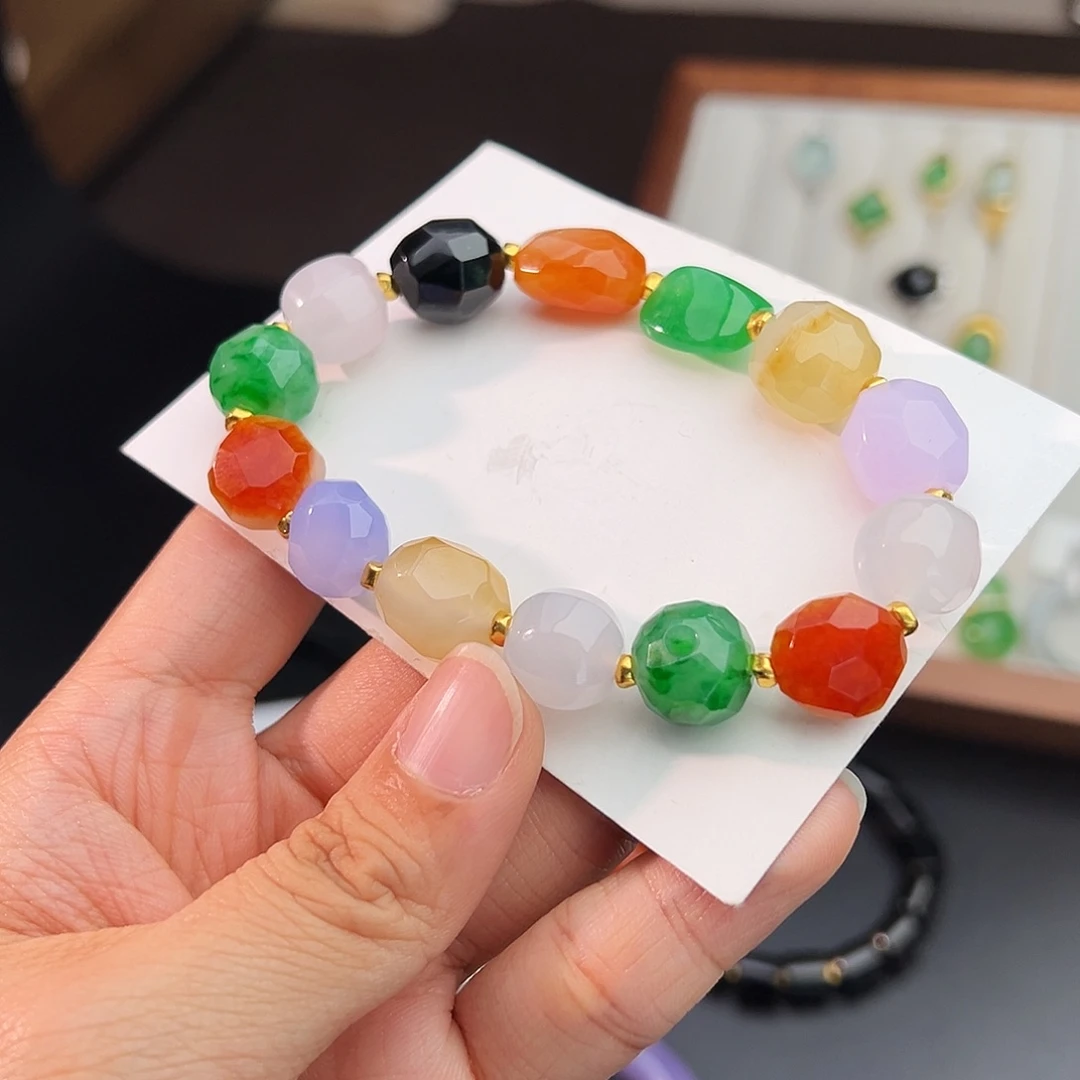 翡翠未镶嵌手串多宝手串