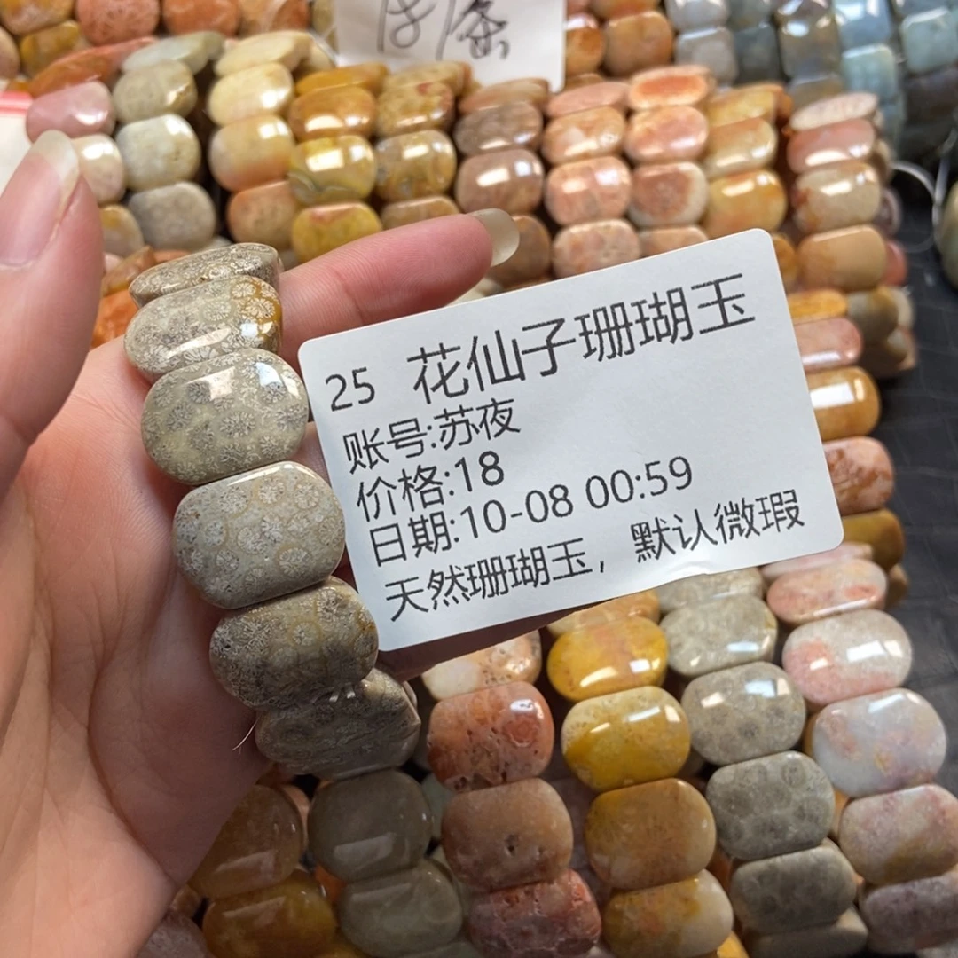 苏***夜硅化珊瑚(珊瑚玉)未镶嵌珠宝半成品25