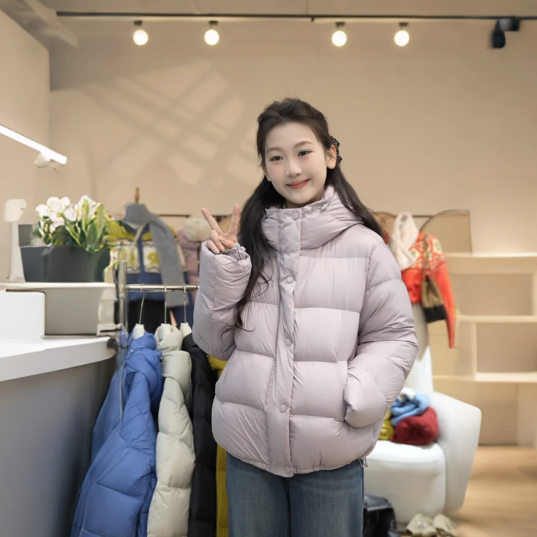 闵笑一【暖呼呼】新款温柔显瘦气质设计感休闲羽绒上衣