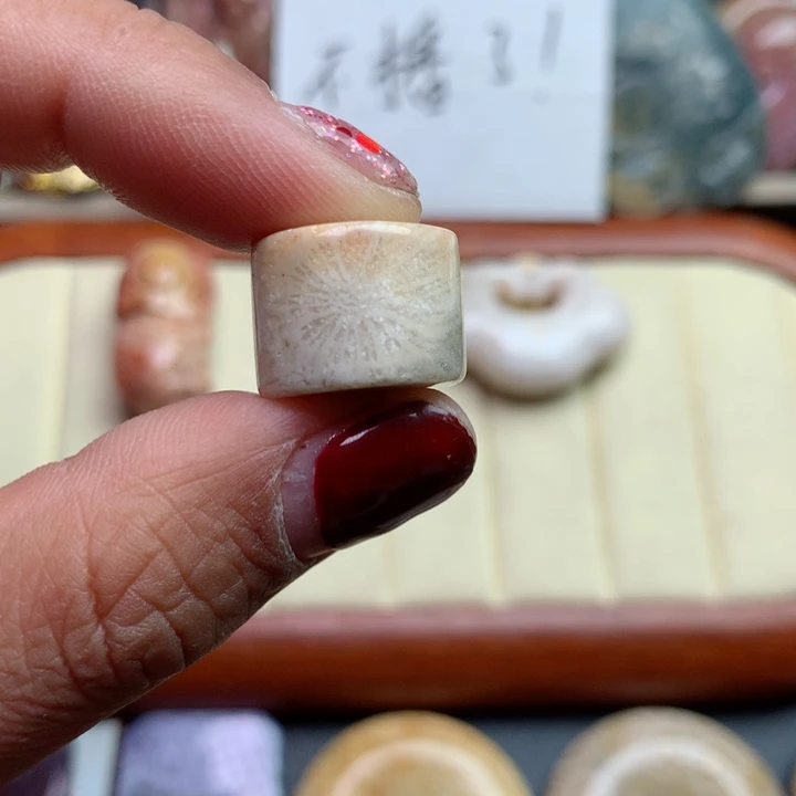 硅化珊瑚（珊瑚玉）颈饰足银镀金镶嵌