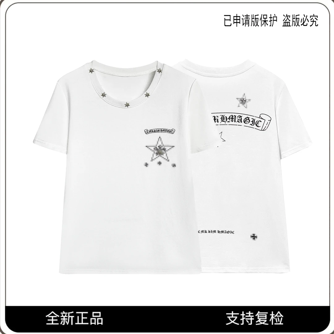 66928#CSIN轻奢时尚重工印花T恤2025春夏显瘦休闲潮流个性上衣