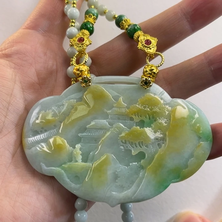 翡翠吊坠(赠链)未镶嵌代编织