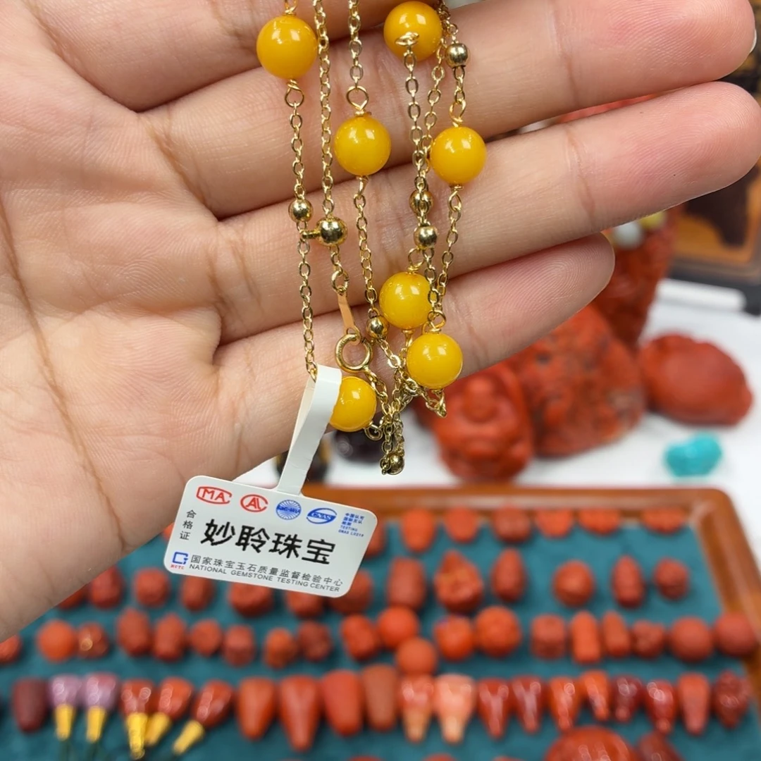 南红玛瑙合金颈饰