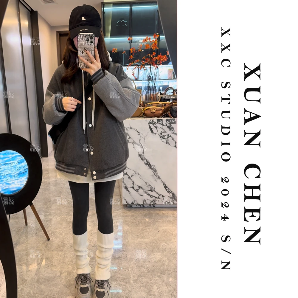 【休闲派对】冬款ins加绒加厚轻奢休闲百搭潮流棒球羽绒服#3875