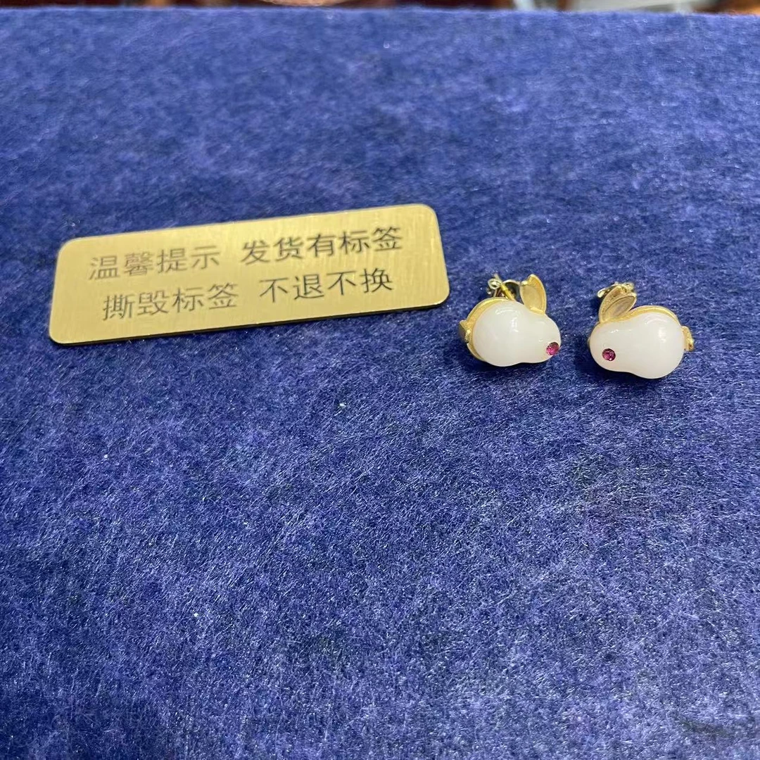 【胖】和田玉耳饰发一对@k