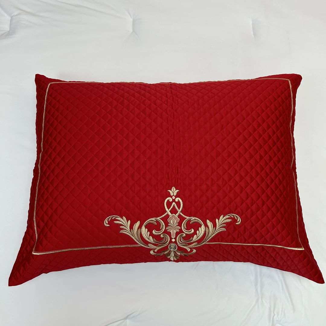 安哥【样品.婚庆40支大枕套】大红色纯棉夹棉1对装SG-ZD