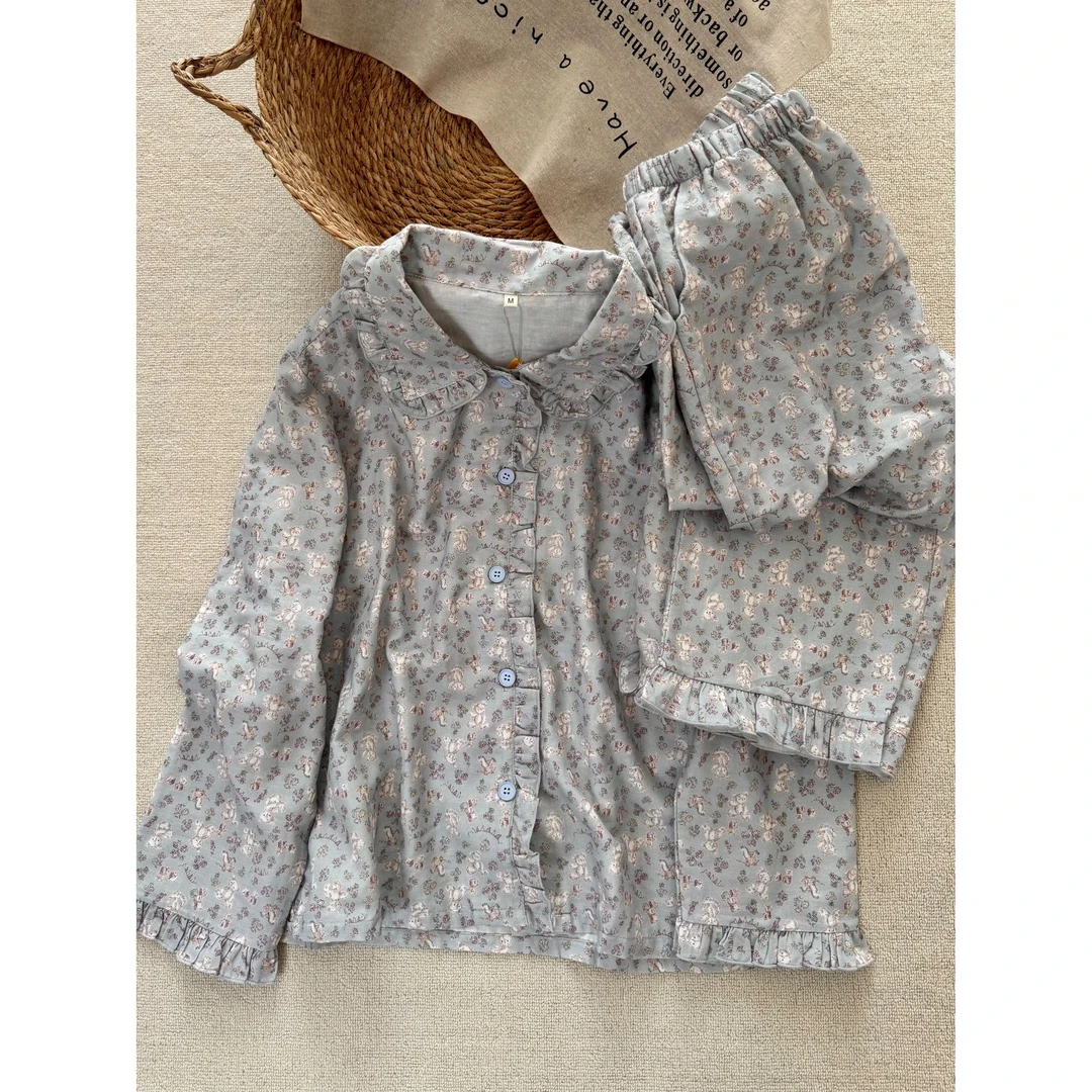 【早秋焕新季】甜美可爱少女碎花睡衣女款夏季新款长裤家居服套装