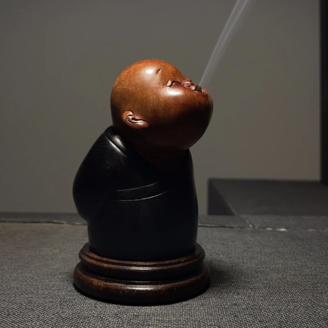 河***家木荔枝木香炉工艺品