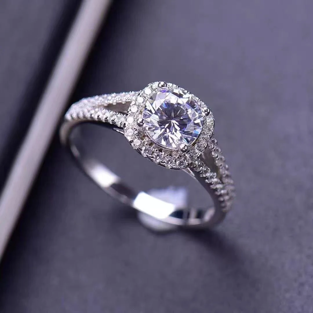 《高端定制》双排方包女戒  1.0ct