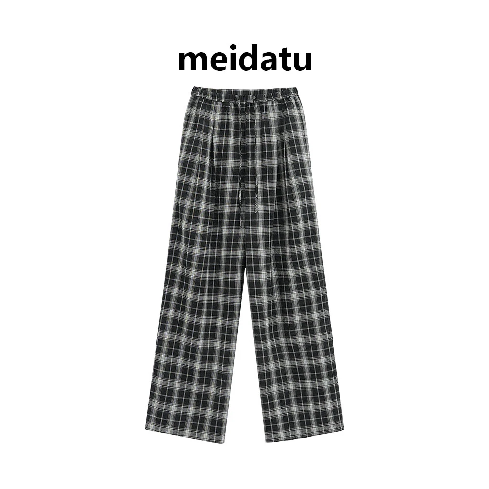 美哒兔（经典升级）夏季不费劲穿搭慵懒格子裤（高个子版）CK2157-27G