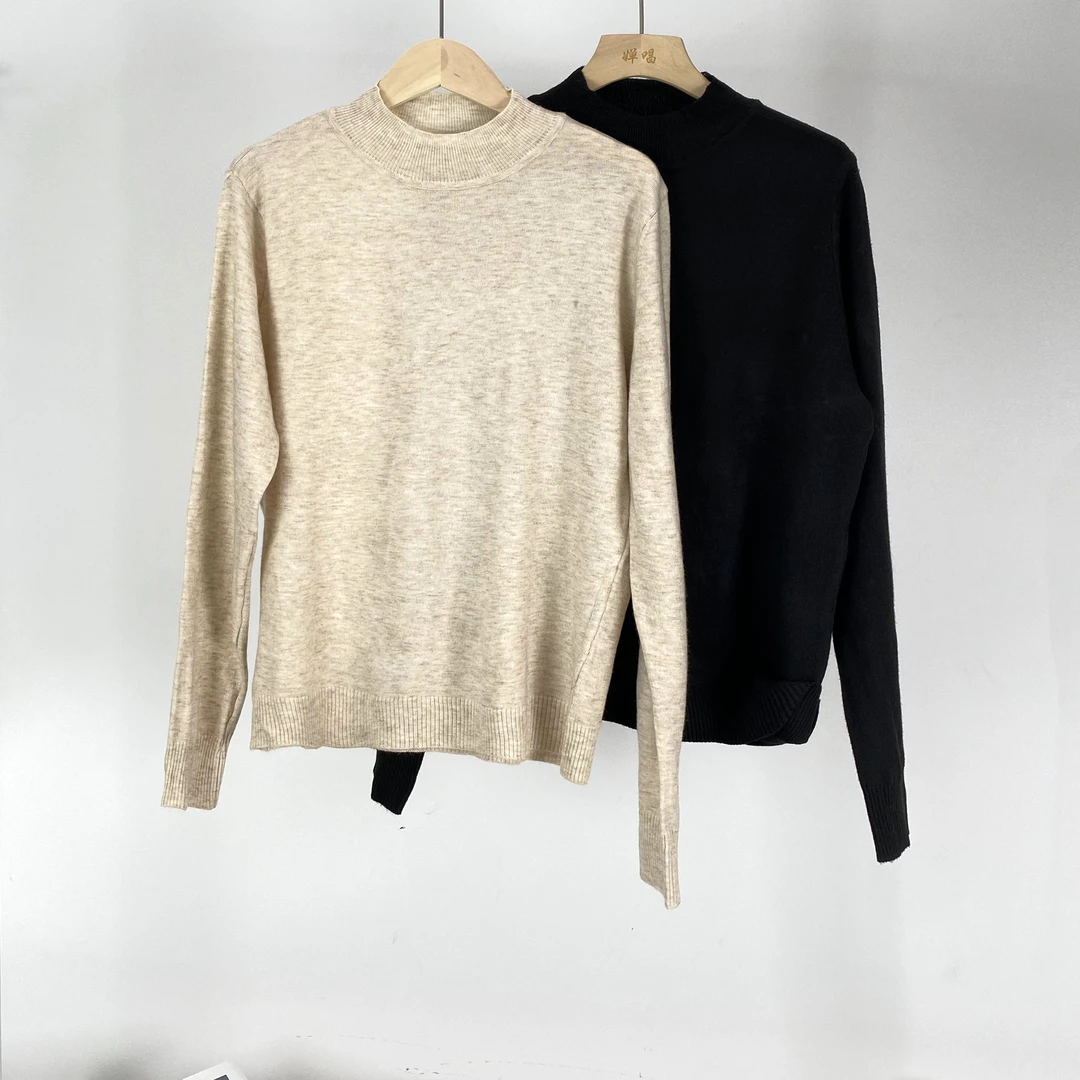 欧货套头半高领打底衫女内搭修身毛衣2024秋冬款休闲百搭上衣0043