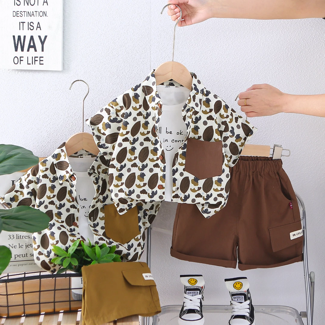 男童夏装洋气休闲时髦韩版三件套装宝宝夏季帅气短袖婴儿童衣服潮