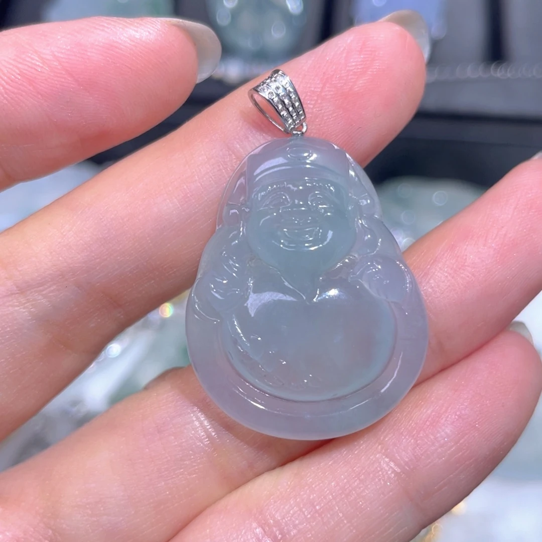 颈饰18K金镶嵌翡翠翡翠