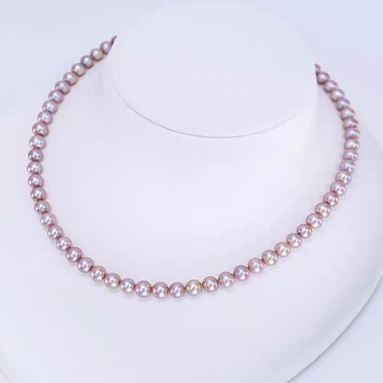 天然淡水紫珠项链无核7.5-8丁香少女款紫珠XL-059-1