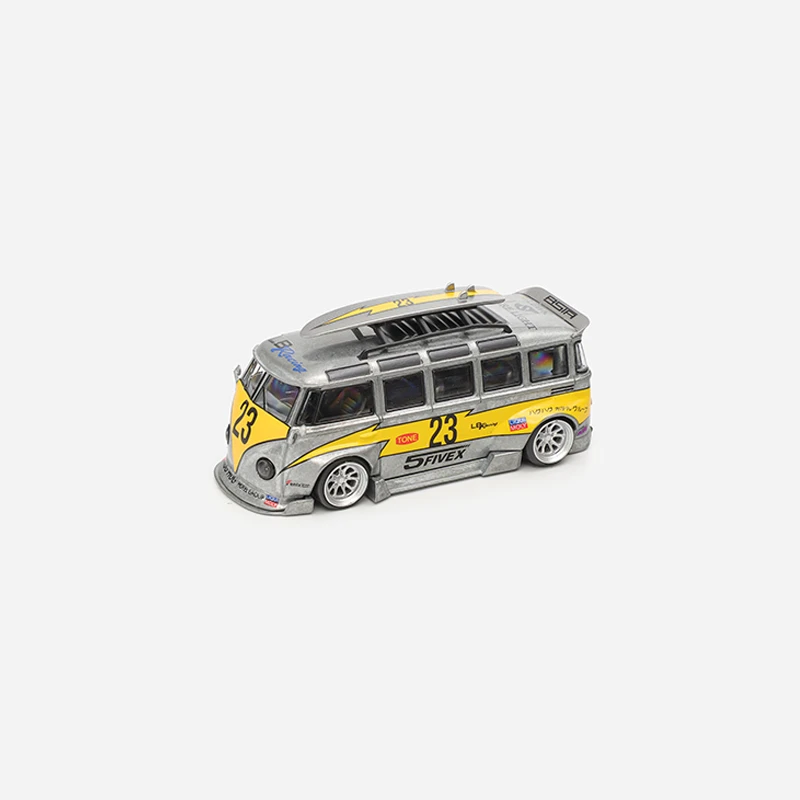 LMLF 1:64 T1 Kombi 面包车合金宽体概念版 车模清漆银闪电23号