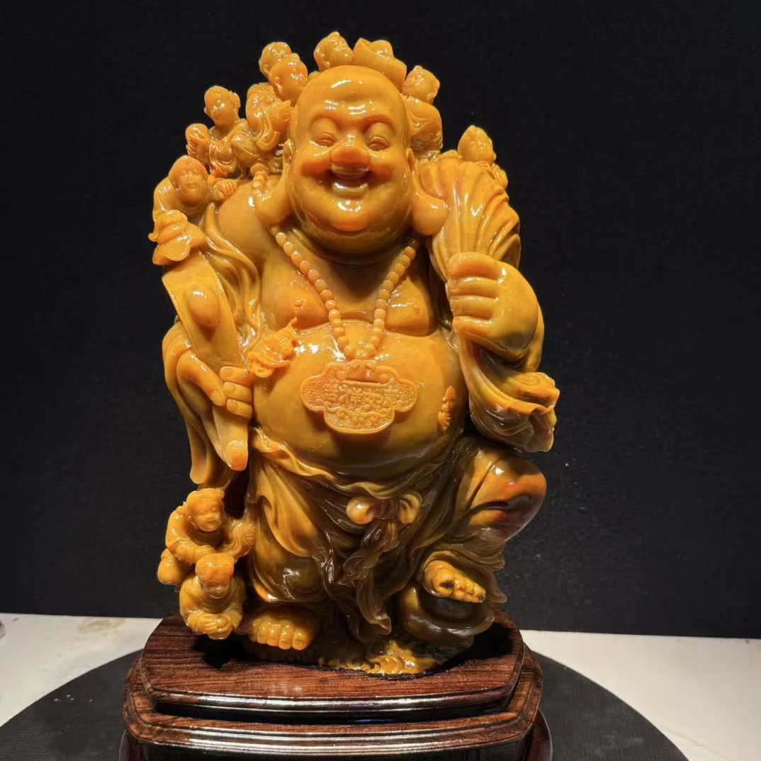 寿山石山水田黄印章印摆件貔貅手把件石雕工艺品入门玄关奇石山水