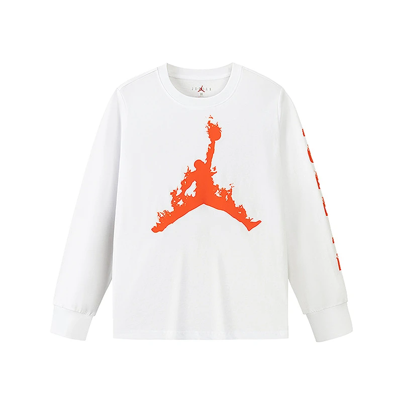 【官方旗舰】AIR JORDAN儿童长袖运动印花套头百搭T恤JDB-LS-D477