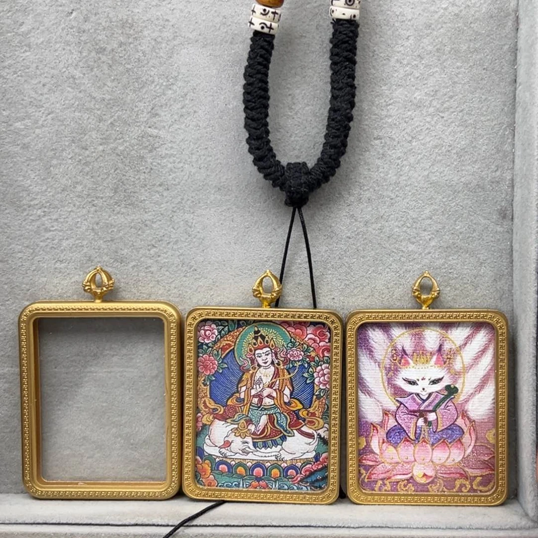 吊坠上****了铜双面普贤小九绳子7