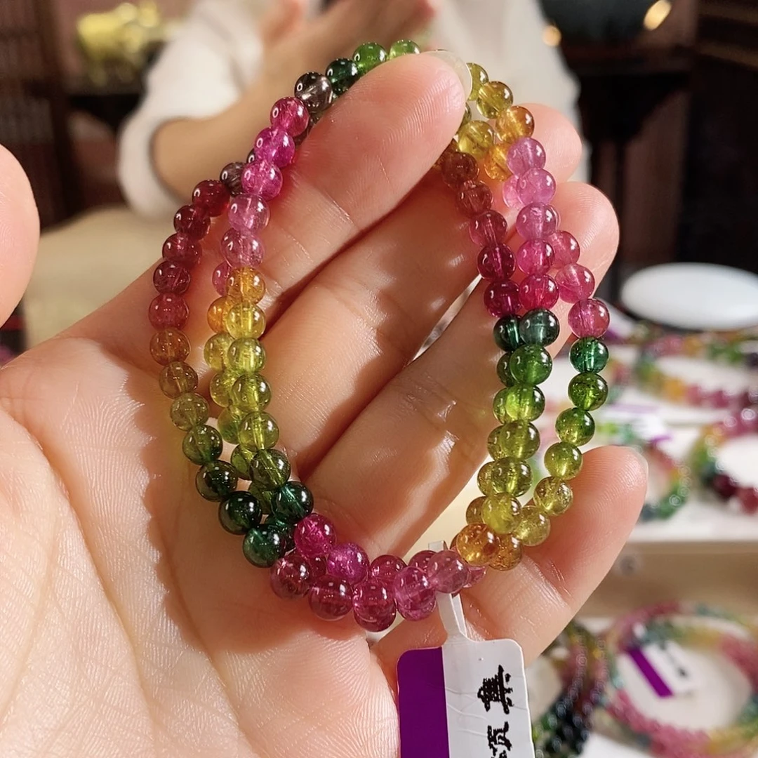 未镶嵌碧玺手链G2134三圈颜色微差