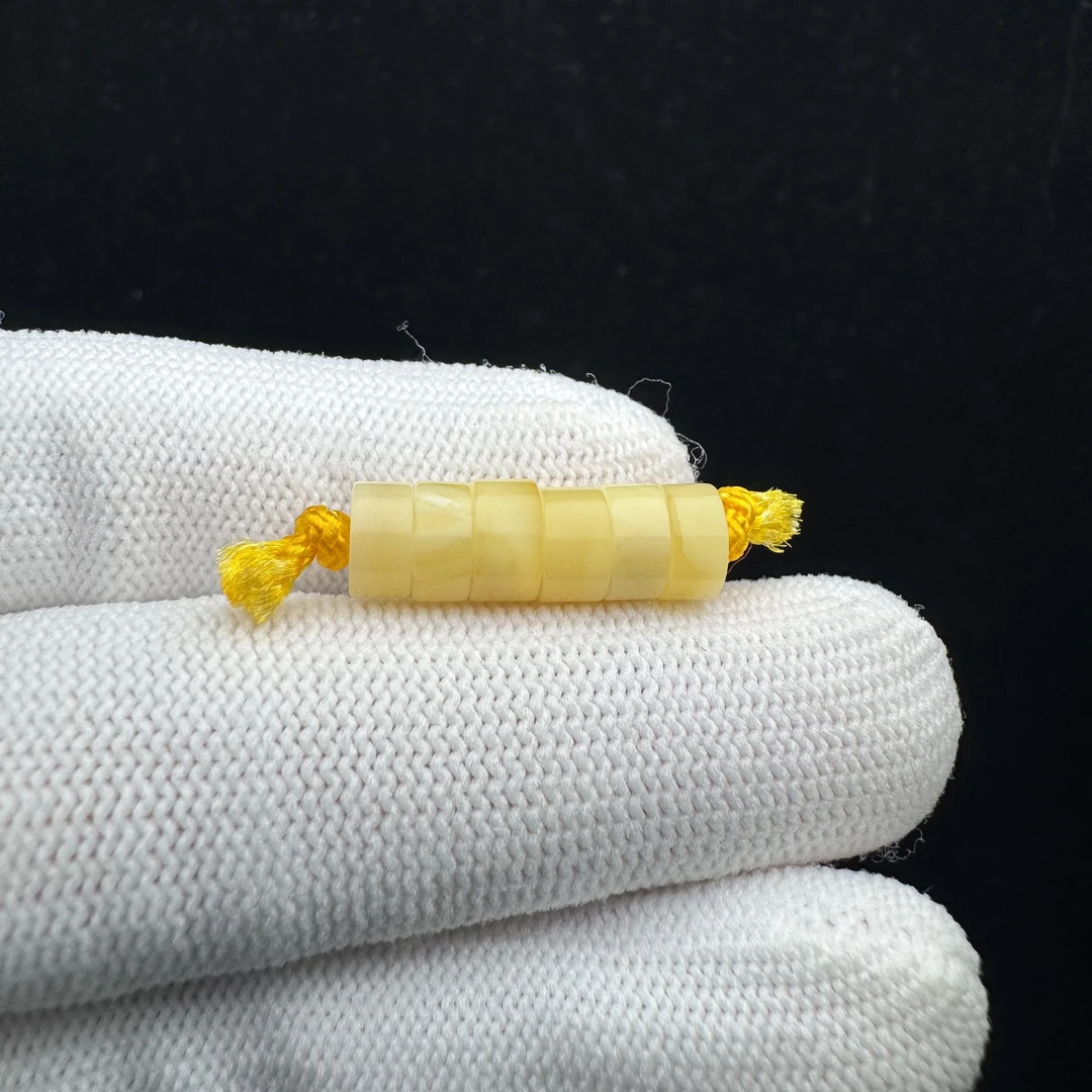 J2838天然矿源蜜蜡 墩子 6.5mm支持复检假一罚四