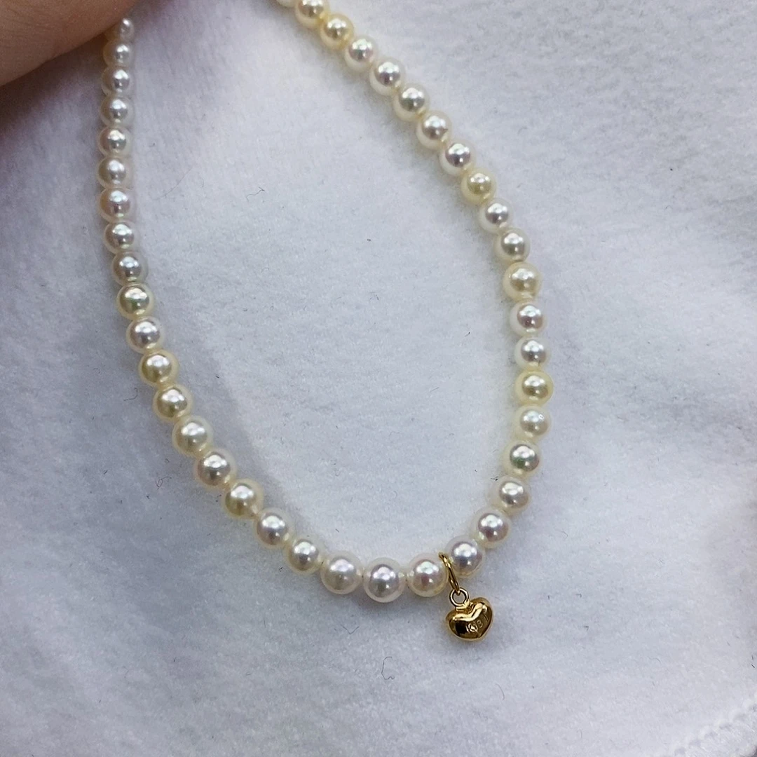 海水珍珠项链拍26发一18K金镶嵌S****k