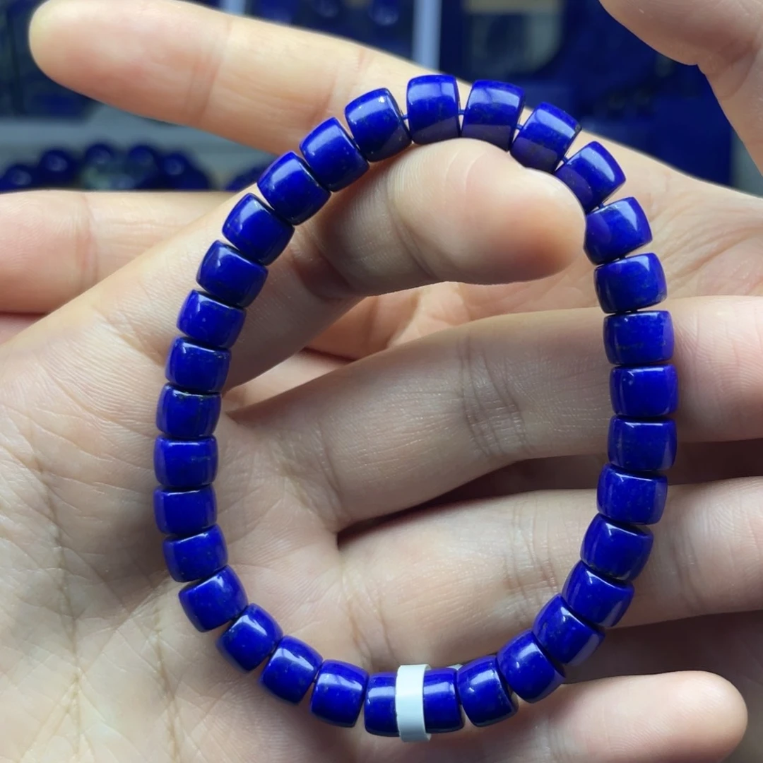 青金石未镶嵌直切手串7+